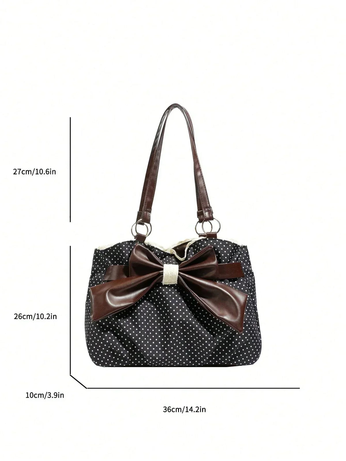Large Polka Dot Ruffle Tote Bag