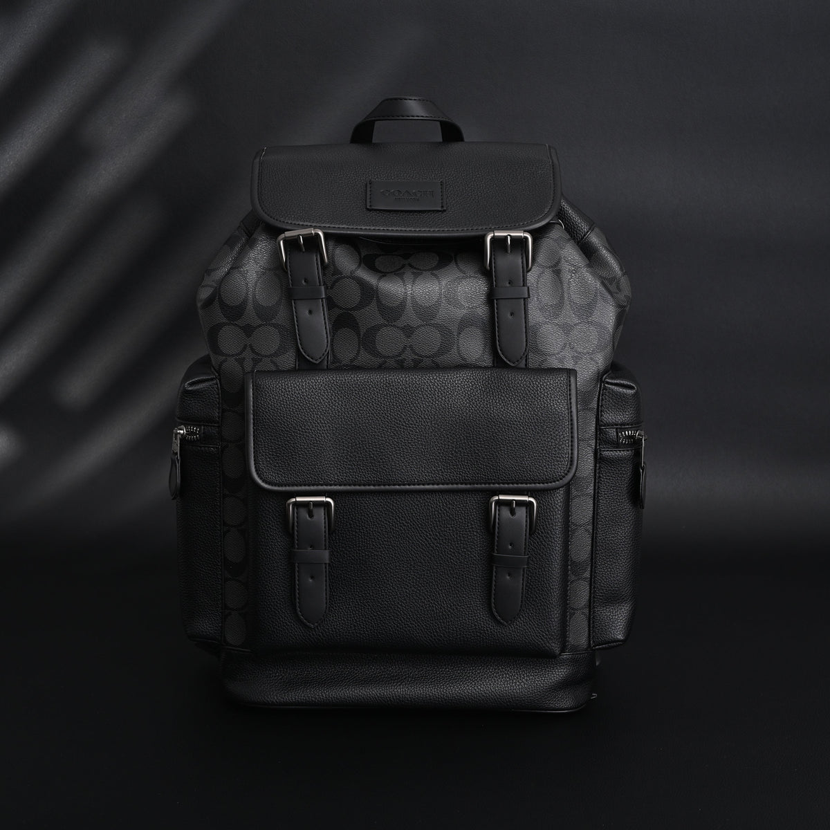 Coach Men’s Leather Backpack – Black Signature Canvas