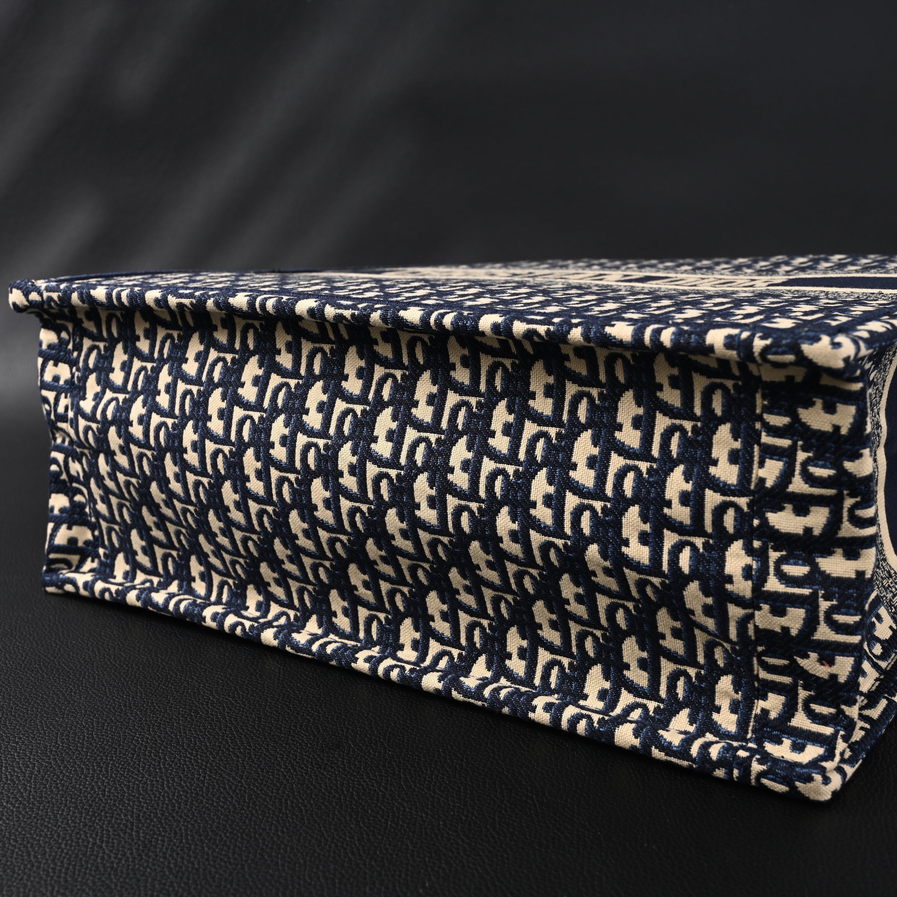 Christian Dior Large Book Tote – Blue Oblique Embroidery