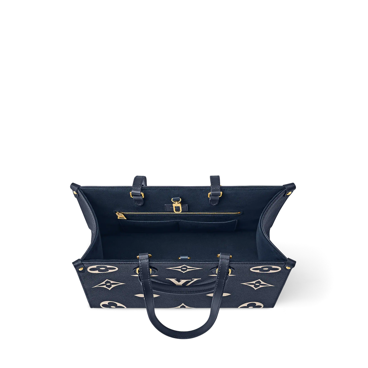 LV OnTheGo MM Navy Blue cream